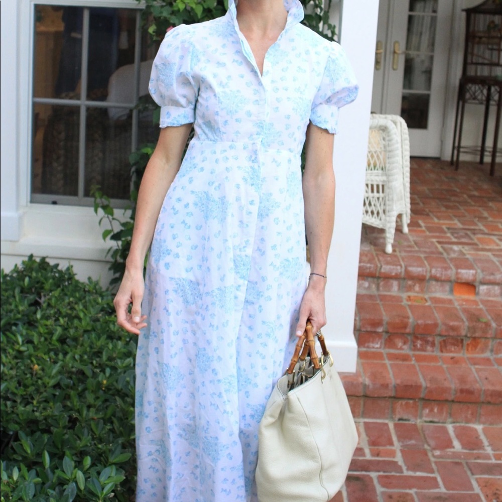 Julia Amory Short Sleeve Shirtdress- Robin’s Egg Tulip